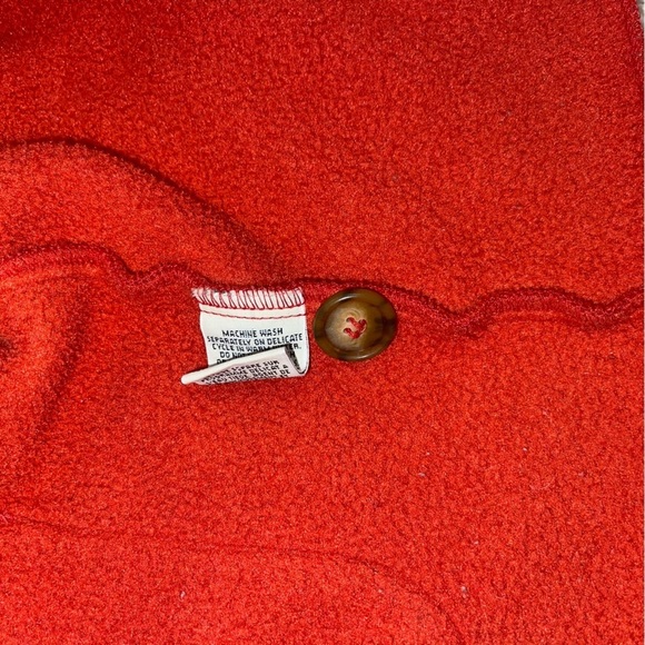 Eddie Bauer  Vintage Cardigan Women's‎ Size Medium Orange Fleece Button Sweater - Picture 7 of 7